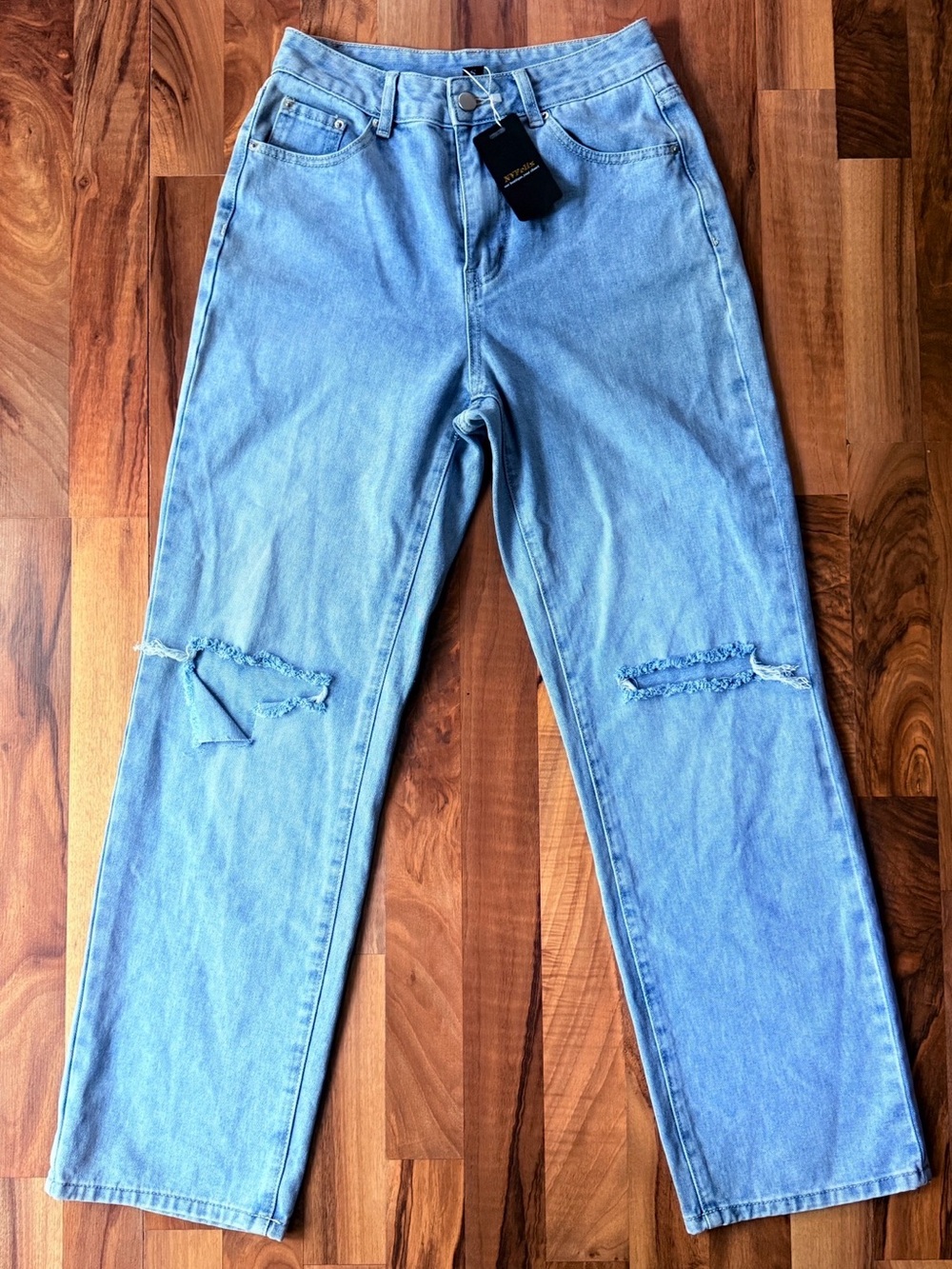 High-Rise Light Blue Distressed Women’s Jeans